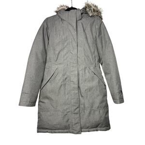 The North Face Women's Small Goose Down Hyvent Parka Coat Faux Fur Puffer Jacket